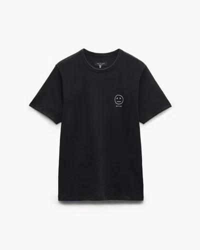 Rag & Bone Sour Face Embroidered Tee In Black