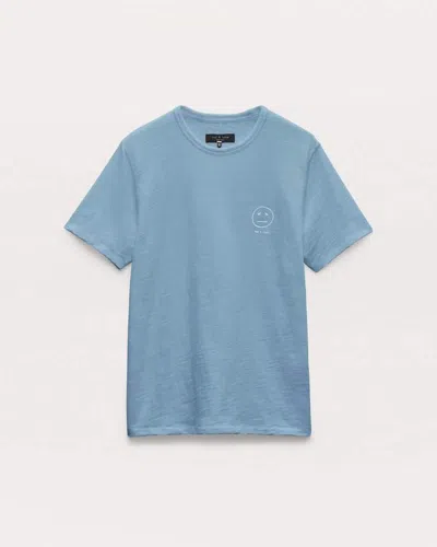 Rag & Bone Sour Face Embroidered Tee In Blue