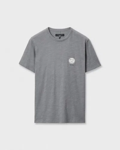 Rag & Bone Sour Face Embroidered Tee In Gray
