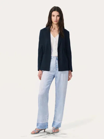 Rag & Bone Spencer Linen Blazer In Blue
