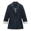 Rag & Bone Spencer Linen Blend Blazer In Blue