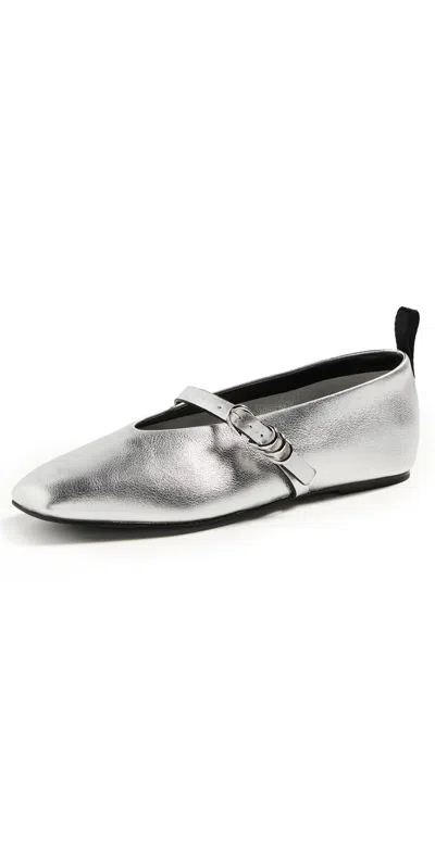RAG & BONE SPIRE MARY JANE FLATS SLVR