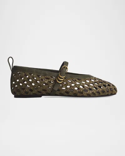 Rag & Bone Spire Raffia Mary Jane Ballet Flats