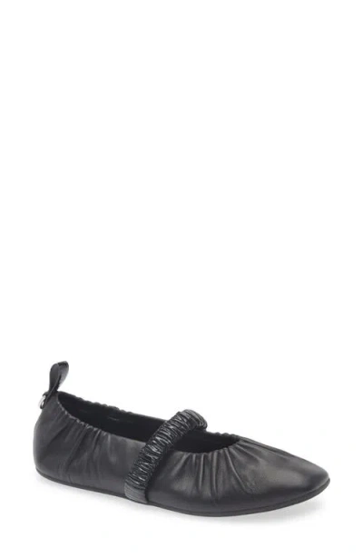 Rag & Bone Spire Ruched Mary Jane Flat In Black