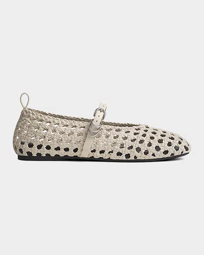 Rag & Bone Spire Woven Mary Jane Ballerina Flats In Neutral
