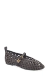 Rag & Bone Spire Woven Mary Jane Flat In Black