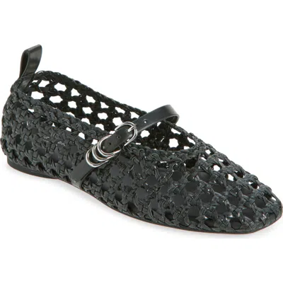 Rag & Bone Spire Woven Mary Jane Flat In Black