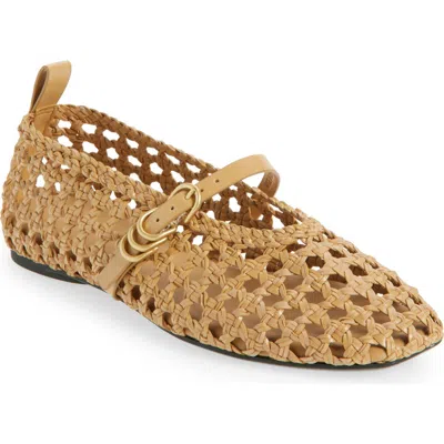 Rag & Bone Spire Woven Mary Jane Flat In Brown