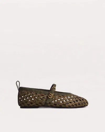 Rag & Bone Spire Woven Mary Janes In Green