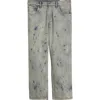 Rag & Bone Splatter Baggy Straight Leg Jeans In Gray