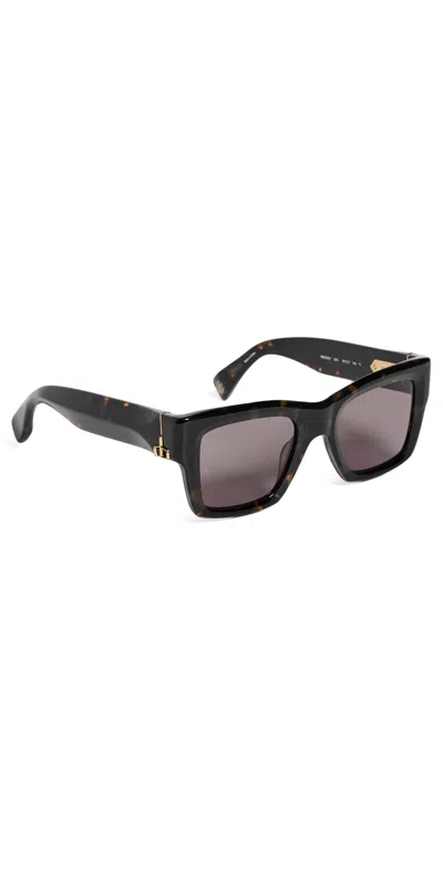 Rag & Bone Square Acetate Sunglasses Shiny Milky Classic Tort