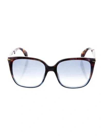 Pre-owned Rag & Bone Square Gradient Sunglasses In Blue