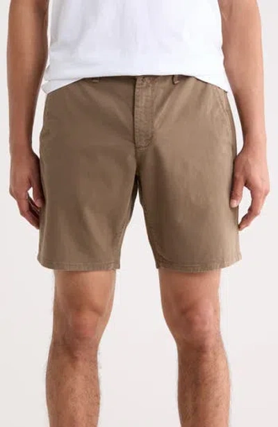 Rag & Bone Standard Cotton-blend Twill Chino Shorts In Brown
