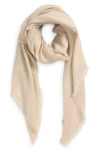 Rag & Bone Stella Sequin Virgin Wool Blend Square Scarf In Sand