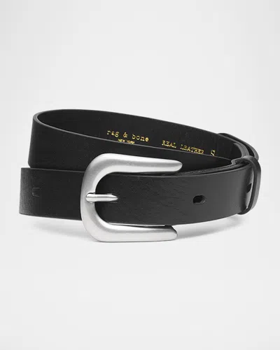 Rag & Bone Stevie Leather Belt In Black
