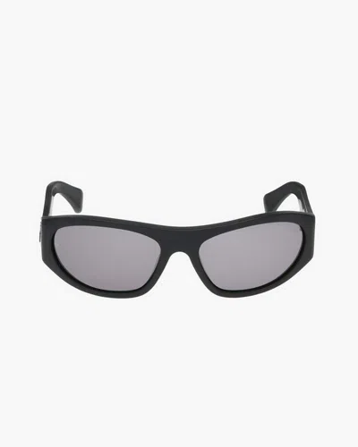 Rag & Bone Stevie Oval Wraparound Sunglasses In Black