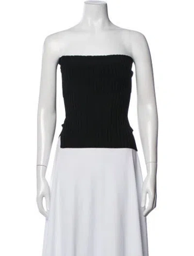 Pre-owned Rag & Bone Strapless Crop Top In Black