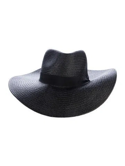 Pre-owned Rag & Bone Straw Fedora In Black