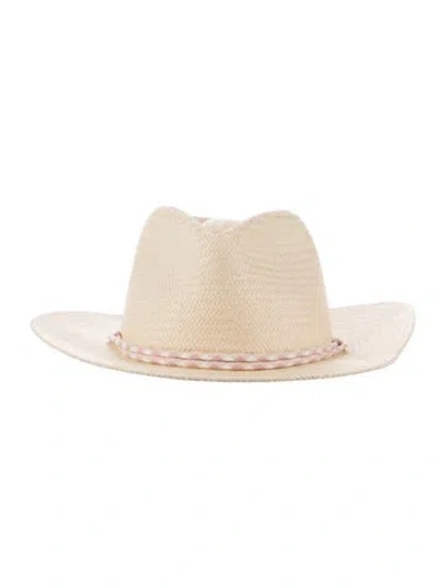 Pre-owned Rag & Bone Straw Fedora Hat In Neutral