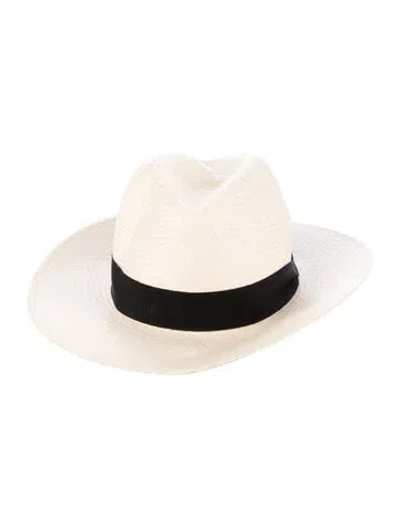 Pre-owned Rag & Bone Straw Fedora Hat In Neutrals