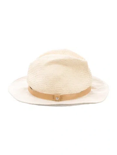 Pre-owned Rag & Bone Straw Fedora Hat In Neutrals