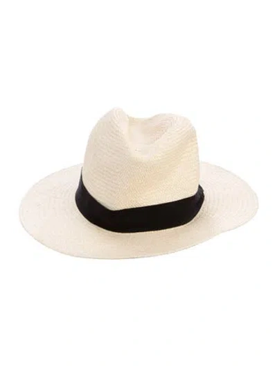 Pre-owned Rag & Bone Straw Fedora In Neutral