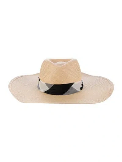 Pre-owned Rag & Bone Straw Gambler Hat In Neutrals