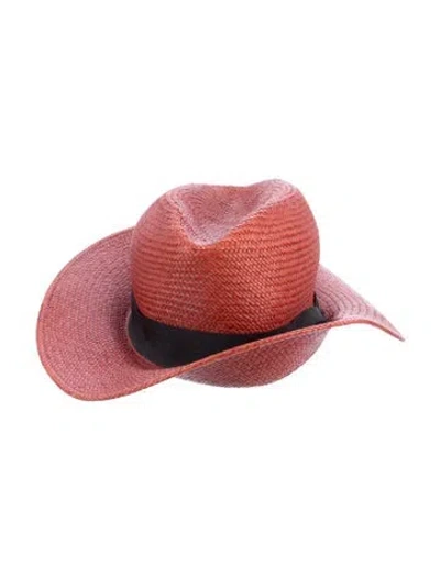 Pre-owned Rag & Bone Straw Hat In Red