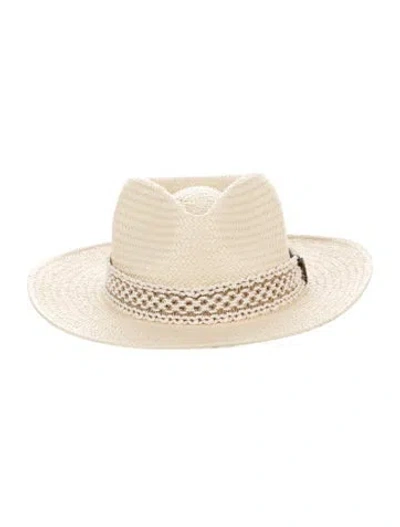 Pre-owned Rag & Bone Straw Sun Hat In Neutral