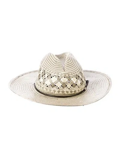 Pre-owned Rag & Bone Straw Sun Hat In Neutral