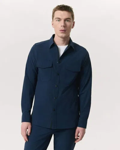 Rag & Bone Stretch Nylon Cpo Overshirt In Blue