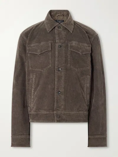 Rag & Bone Stretch-cotton Corduroy Jacket In Brown