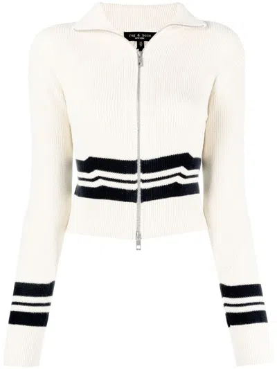 Rag & Bone Stripe-detail Ribbed Jumper In Neutrals