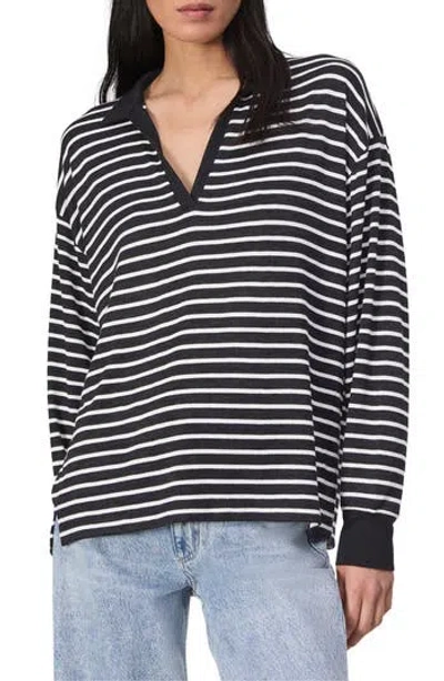 RAG & BONE RAG & BONE STRIPE LONG SLEEVE POLO