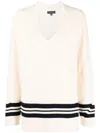 Rag & Bone Striped Cotton-blend Sweater In Neutrals