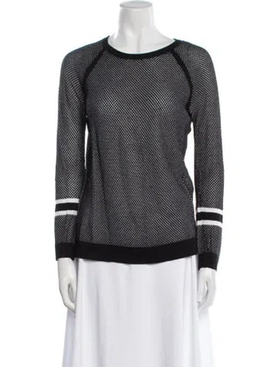 Pre-owned Rag & Bone Striped Bateau Neckline Sweater In Black