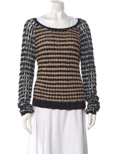 Pre-owned Rag & Bone Striped Bateau Neckline Sweater In Black/neutrals