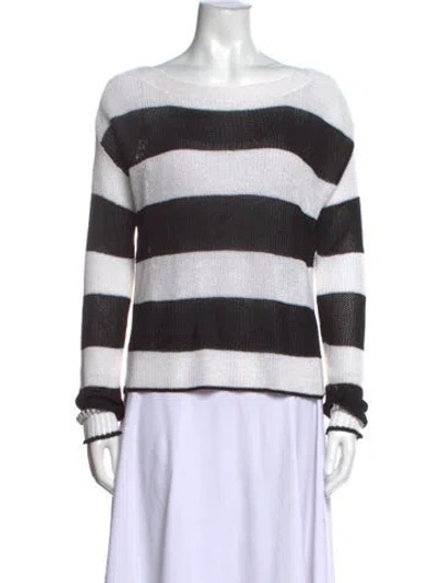 Pre-owned Rag & Bone Striped Bateau Neckline Sweater In Neutrals