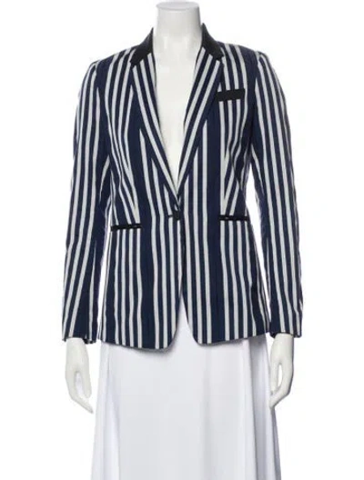 Pre-owned Rag & Bone Striped Blazer In Blue