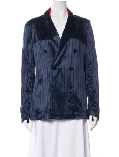 Pre-owned Rag & Bone Striped Blazer In Blue