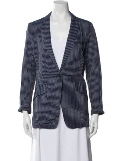 Pre-owned Rag & Bone Striped Blazer In Blue