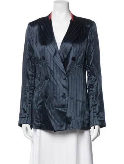 Pre-owned Rag & Bone Striped Blazer In Blue