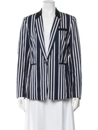 Pre-owned Rag & Bone Striped Blazer In Blue