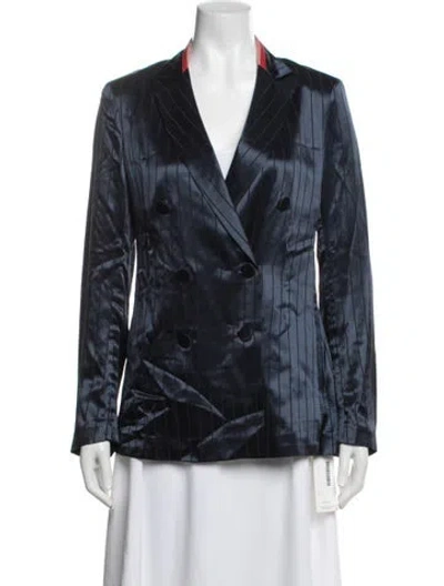 Pre-owned Rag & Bone Striped Blazer In Blue