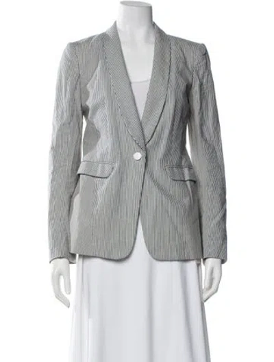 Pre-owned Rag & Bone Striped Blazer In White