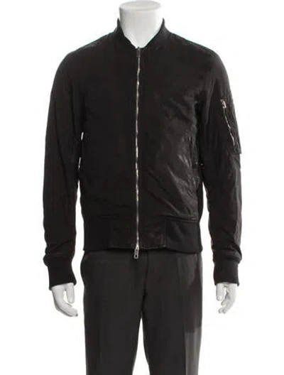 Pre-owned Rag & Bone Striped Bomber Jacket In Gray