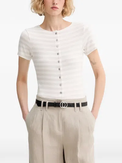 Rag & Bone Striped Button-up Shirt In White