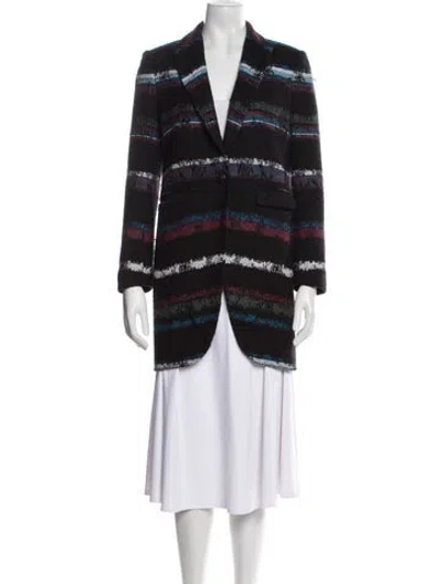 Pre-owned Rag & Bone Striped Coat In Black