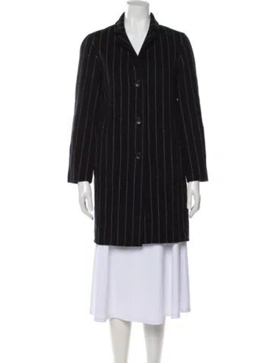 Pre-owned Rag & Bone Striped Coat In Black