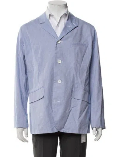 Pre-owned Rag & Bone Striped Collar Pullover In Blue